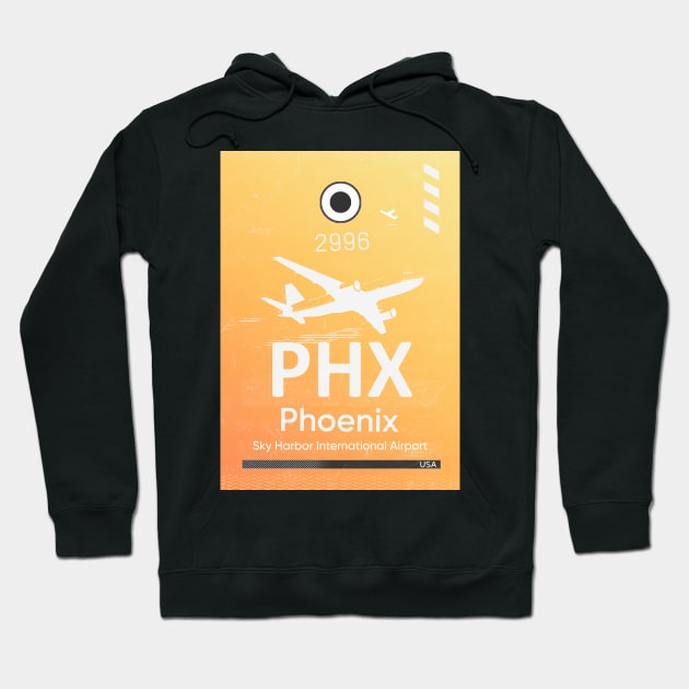 Phoenix airport code PHX Hoodie by Woohoo